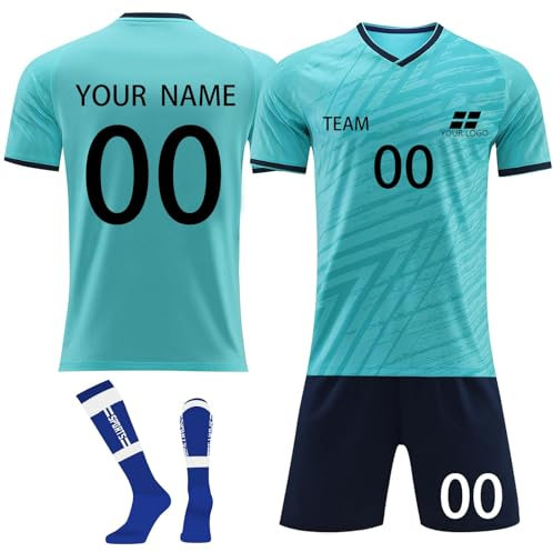 Generisch Personalised Fussball Deutschland Trikot 3 Teiliges Set Erwachsener Kinder mit eigenem Namen Nummer Team und Logo Fußball Trikots Fanartikel deutsche