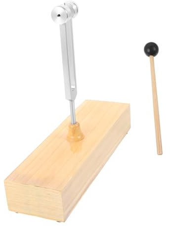 Vaguelly Stimmgabel Entspannung Hammer und Resonanzkörper Satz Holz mit Aluminiumlegierung Tragbares Design zur Stressreduktion bei Balanceübungen