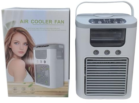Ventilador de refrigeración de aire, enfriador de aire personal - Ventilador de aire de escritorio con estiércol - Humidificador silencioso de mesa con ajustes de 3 velocidades para el trabajo