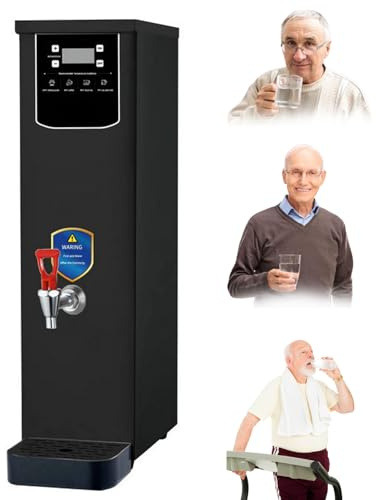 Commercial Hot Water Boiler with Non Drip Tap, Fast Boiling for Coffee and Tea Making, Stainless Steel, Digital Control Panel
