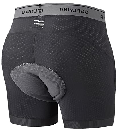 GGFLYING Cycling Shorts Underwear Mens 6D Padded Mountain Bike MTB Liner Riding Bicycle Undershorts Breathable Anti-Slip Black