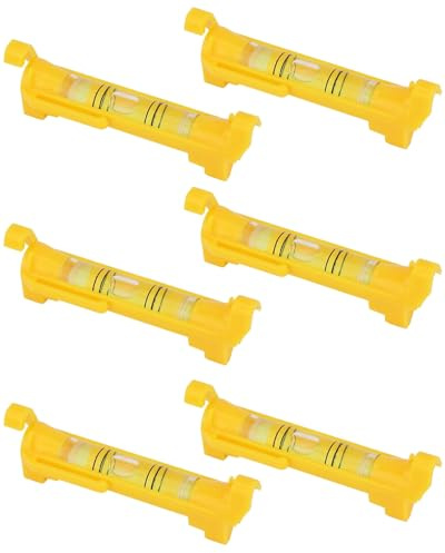 LEEQBCR 6 Pcs Mini Corde Bulle Niveau,Niveau à Bulle De Chaîne, Mini Corde Niveau Pour Ficelle, Suspendu Ligne Niveau, Suspendue Ligne, Ficelle, Tuile, 75 * 14 * 24mm, jaune