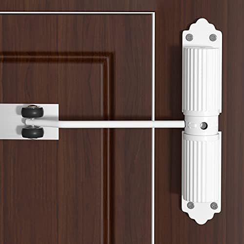 Chiudiporta resistente – Chiusura idraulica con molla di sicurezza, antincendio sopraelevato, include asta di regolazione e viti per porte interne ed esterne