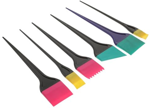 WRITWAA 6piezas Kit Pinceles Profesionales De Silicona Para Teñir Cabello Aplicador y Espátula Para Coloración Cepillos Para Peluquería y Salón Colores Surtidos