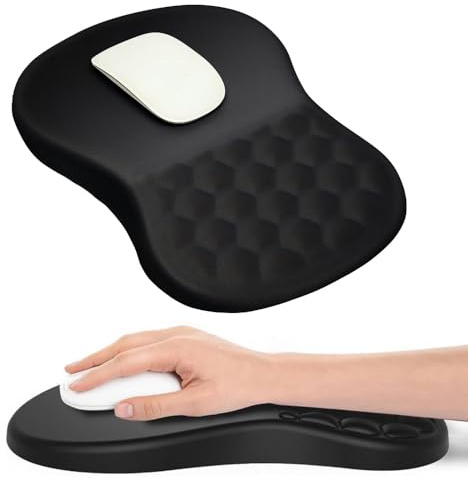 lomonmen Tappetino Mouse con Poggiapolso,Tappetino Mouse Ergonomico,PU Antiscivolo,Memory Foam,Sollievo dal Dolore,per il Gaming e l'Ufficio