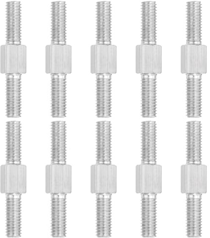 PATIKIL 10 Pezzi Barra Filettata Doppia Estremità M6x40mm Bullone Esagonale | 304 Acciaio Inossidabile, Con Filettatura Destra E Sinistra, Per Hardware Mobili, Manutenzione Casa