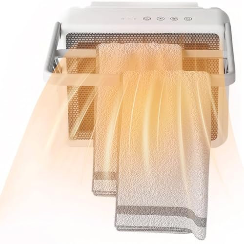 XNZJHPP Space Heater Wall Mounted, Towel Warmers Rack with Touch Screen, 2000W Bathroom Fan Heater Towel Warmers, Fast Heating Ceramic Electric Heater with Towel Rack