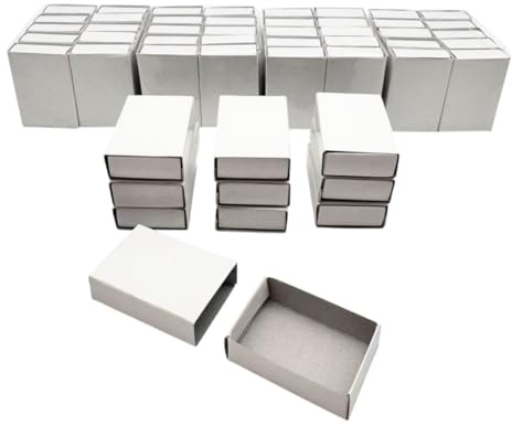 NOLA Lot de 10, 50, 100 boîtes d'allumettes, vierges, pour bricolage et peinture, pour enfants, 5 x 3,4 x 1,5 cm, blanches, pour anniversaires et fêtes d'enfants (10)