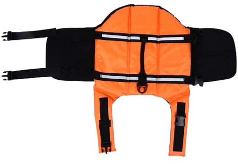BESTonZON Hundeschwimmweste aus Atmungsaktivem Oxford Material Doppelte Sicherung Verschleißfest Ergonomisch für Kleine bis Große Hunde Beim Schwimmen Bootfahren und Strandurlaub Orange