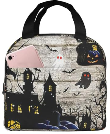 DDSFvbv Bolsa de almuerzo aislada para fiesta de Halloween, lonchera térmica reutilizable, portátil, perfecta para el trabajo, picnic, playa, barbacoa