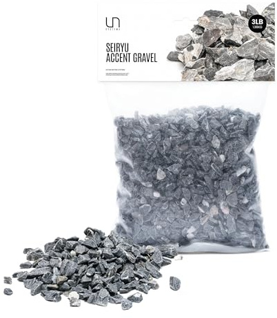 UNS Accent Stone - Aquascaping Hardscape for Freshwater Aquarium Aquascape - Shrimp, Turtle, Betta Fish Tank Decoration - Blue Gray Substrate Gravel for Terrariums - Seiyru Mountain Gravel, 3 lb