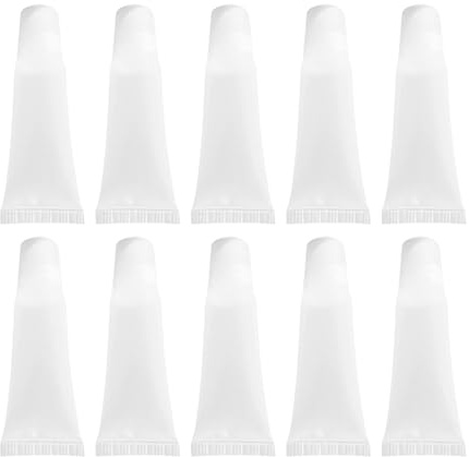 10 Uds. Tubos Cosméticos Con Punta En Ángulo Envases De Bálsamo Labial Rellenables Transparentes 5ml/10ml Con Boquilla Tubos Vacíos Brillo Labios