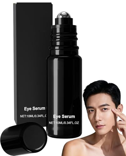 Sérum Yeux Homme Anti-Cernes & Poches, Roll-on Yeux au Caféine avec Collagène & Extrait de Café, Soin Anti-Âge Contre Rides & Fines Lignes, Hydratation Intense Contour des Yeux 10ml (1pcs)