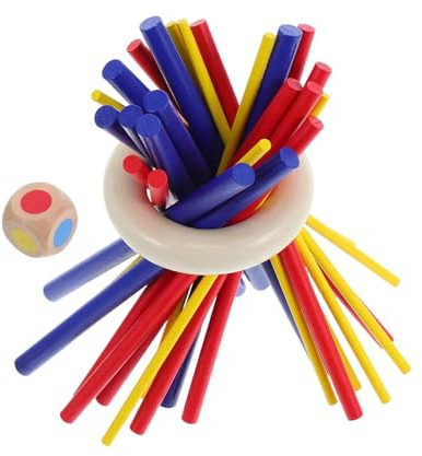 HONITANO Buntes Balancierspiel Holzstäbe Familien Konzentrationsspiel Motorikförderung für Erwachsene Senioren Indoor Outdoor Aktivitäten
