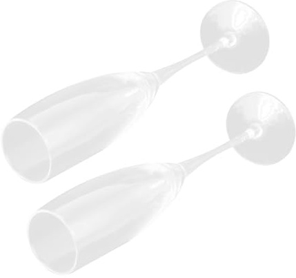 Toyvian 2 pièces Verres à Vin Verre de Sécurité Alimentaire Flûtes Fines Transparentes pour Vin Mousseux et Vin Effervescent Design Lune Élégant Lot de Stables et Antidérapants pour