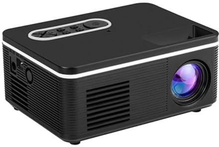 UKCOCO Projecteur Portable Lumens LED Projection HD Lecteur Multimédia Multifonction Compact et Léger pour Usage Personnel à Domicile Compatible USB Disque Dur et DVD Design Antidérapant