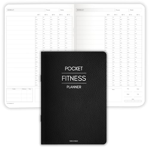 Carnet de notes de poche format A6 pour gym, objectifs de remise en forme, suivi des progrès, mesures du corps et records personnels, planificateur d'exercice portable avec couverture brillante