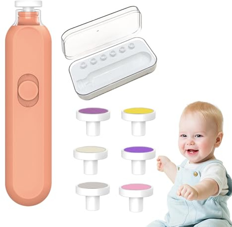 Nudorpn Tagliaunghie Elettrico - Limetta Automatica Silenziosa con Luce LED | Per Bambini con 6 Testine di Levigatura | Adatto a Casa Asilo Scuola Materna Soggiorno Camera Viaggio
