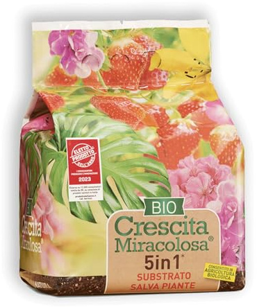 Crescita Miracolosa Substrato Salvapiante Bio 5 in 1 15L – Terriccio Universale – Box da 4