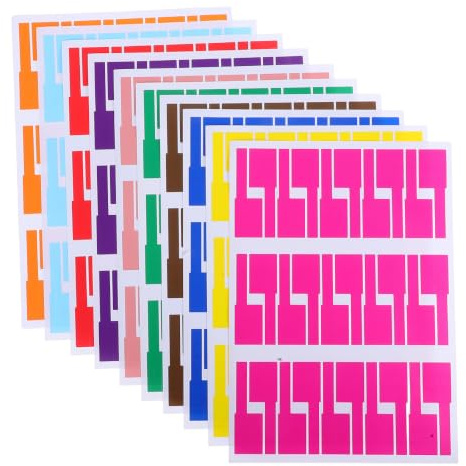 Vaguelly Etiquetas Escritura a Mano E Impresión 10 Hojas, Multicolor Resistentes al Agua Desgarro, para Identificación Rápida para Cables de Pvc
