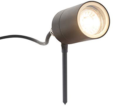 Qazqa Modern außen Erdspieß Strahler für den Garten - Solo - Dunkelgrau, max. 35W, Geeignet für LED, 28cm, IP44