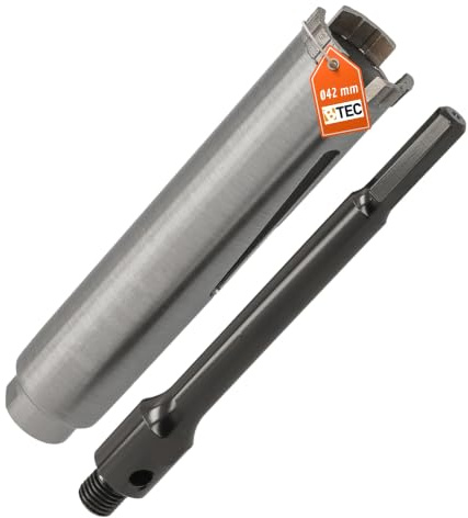 Diamant Bohrkrone Sechskant lang (200mm) Aufnahme Nutzlänge 180 mm Ø 42 mm Betonbohrkrone Kernbohrer