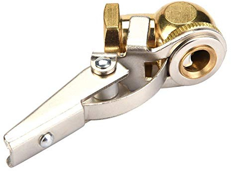 Keenso Auto Reifen Luftventil, 1/4 Zoll Messing Reifen Luftventil für Auto, Motor, Elektromible(mit Clip) Universal-Rohrverbinder