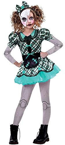 amscan (PKT) (9904753) barn flickor mörk docka kostym (10-12 år)