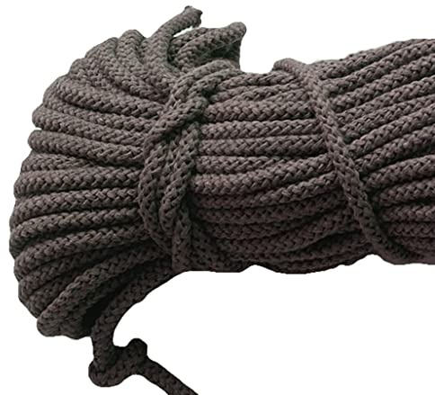 Mississhop Kordel 8 mm I 50 m 100% Baumwolle Baumwollkordel Seile Walnuss braun Ø 8mm