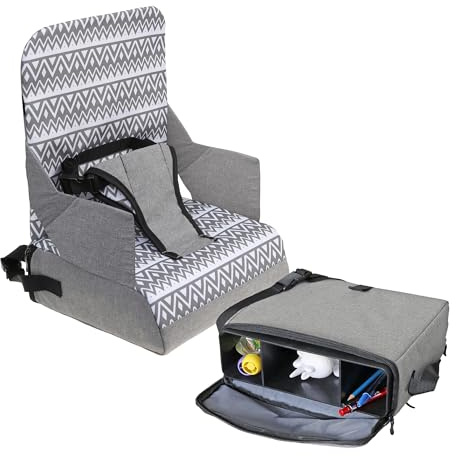 Dreambaby On-The-Go barnstol – bärbar barnstol med praktiska förvaringsfack – passar de flesta matstolar – lätt, kompakt och resevänlig