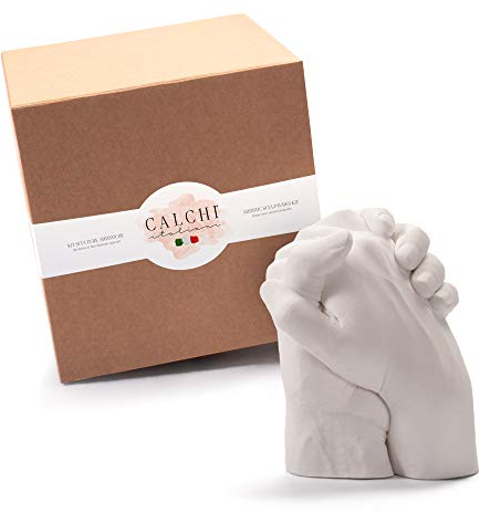Kit Calco Mani Coppia Premium – Alginato e Gesso Professionali Made in Italy per Stampi 3D – Stampo Mani in Gesso per 2 Persone – Idea Regalo Originale Anniversario, Matrimonio, Fidanzamento