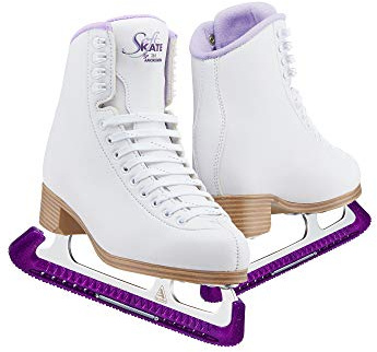Jackson Classic 380 Womens/Girls Figure Ice Skates, Medium Width, Purple Womens Size 7 with Skate Guard