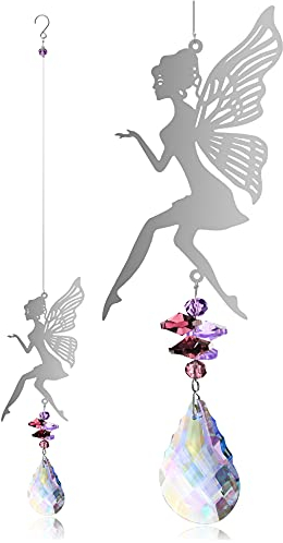 TOLOVIC Acchiappa-Sole in Cristallo Giardino Cristallo Trasparente Appeso Palla Decorazione Finestra Pendenti Cristalli per Appendere per Giardino di Casa (Elfi)