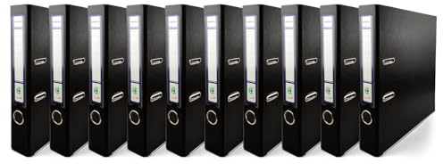 Netuno 10 raccoglitori A4 nero 5 cm 2 anelli raccoglitori colorati per ufficio archivio faldoni portadocumenti in cartone Meccanismo a Leva organizer classificatore