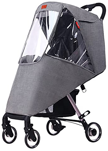 Habillage Pluie pour Poussette en EVA Housse Universelle pour Poussettes d'enfant Housse de Pluie Imperméable Protection Contre Pluie Vent Neige Landeau Habillage-pluie avec Bonne Circulation l’air