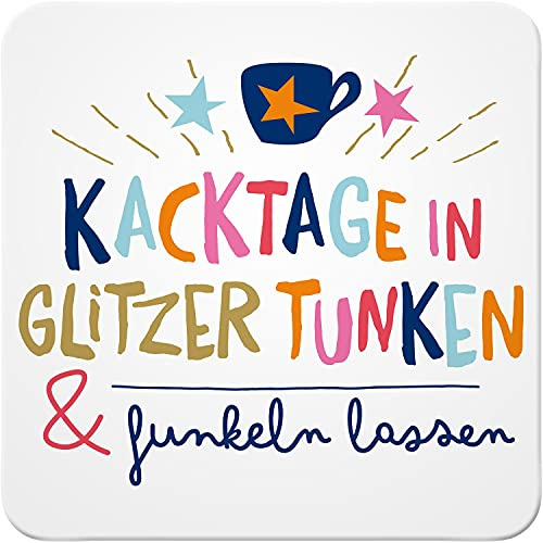 H:PPY Life 47440 Untersetzer Funkeln Lassen, Kork, 9,5 cm x 9,5 cm, Mehrfarbig