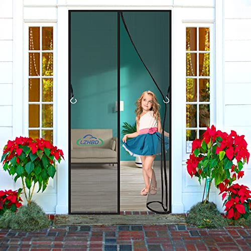 Zanzariera Magnetica per Porte, 125x225 cm Zanzariera porta Finestra Zanzare Calamite Tenda Rete, si Chiude da Sola, Impedendo Agli Insetti di Entrare, Nero, Nuova Versione
