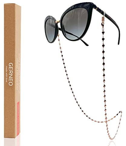 GERNEO® – Porto – Collana per occhiali resistente alla corrosione & supporto maschera – placcato oro o argento – collana per occhiali da lettura unica di alta qualità, Oro rosa, Taglia unica