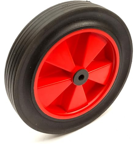 11 Inch Heavy Duty Wheelbarrow Slim Wheel Solid Tyre Puncture Proof 1/2 / 12.7mm Bore 57mm Hub Includes Reducer Bushes To Fit 12-13mm / 1/2 inch Axles