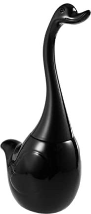 Healeved Set di Pennelli e Spazzola da Bagno Compatto Nero Manico Lungo e Coperchio Antiodore per Pulizia Accurata in Casa, Hotel e Uffici