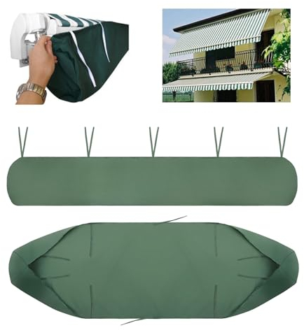 YOHOCS Markisenschutzhülle Schutzhülle für Markisen, Abdeckung für Markisen für die Lagerung im Winter, Sonnenschutz Abdeckhaube Aufbewahrungstasche,Grün,5m/16.40ft