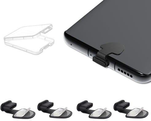 AUZOSL USB C Dust Plug 4 Pack with Anti Lost Adhesive Stickers– USB C Port Cover, Type C Dust Plug, Rubber Dust Plug, C Cover, Dust Protector for USB Ports