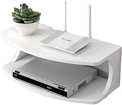 ❀❀❀Wifi-Router-Regal,Desktop-Deko-Box, Aufbewahrungsbox for kabellose Router – 1 Ebene, moderne schwebende TV-Konsole zur Wandmontage for DVD-Player/Kabelboxen/Router/Fernbedienungen/Spielekonsolen, f