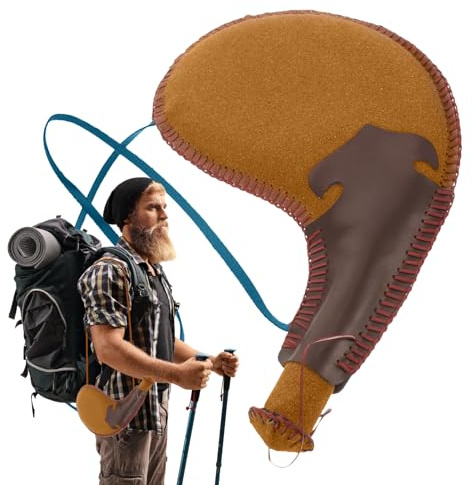Nuyhgtr Ancient Desert Wasserbeutel, verschleißfestes PU-Leder, Weinkessel | Wassertasche, Schulwasserflasche, Wanderwasserbehälter, stilvolle Reiseflasche, Retro-Outdoor-Ausrüstung, für Schule, Wandern