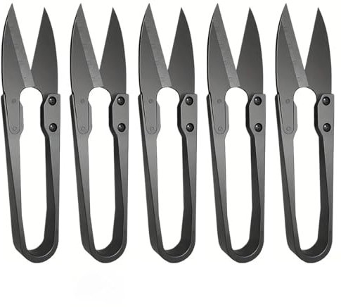 iCovalescent 5 StückeTrimmschere, Gartenschere, Beschichtete Premium Ernteschere Edelstahl, Trimmschere Bonsaiwerkzeug Bonsai Schere Schneiden Tuch Werkzeug zum Nähen Gardering