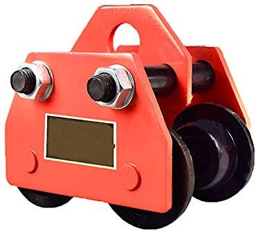 TRSGD Manual Trolley Heavy Duty Push Beam Trolley Crane Lift Dual Wheels Adjustable Single Axis Flange for Lifting (3T/6600lbs)