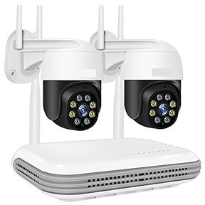 Telecamera WiFi Esterno Senza Fili, H.265 8CH 4MP 2MP Di Telecamere Wireless Umanoide Bidirezionale Con Tracciamento Automatico Telecamere PTZ Intelligenti Mini Set Di Sorveglianza per la sicurezza do