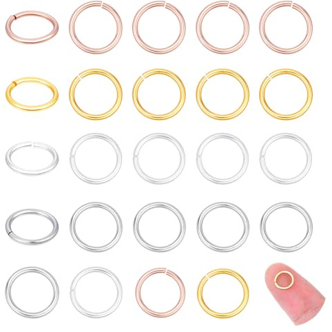 PH PandaHall 20 Stück 925 offene Biegeringe Aus Sterlingsilber 8mm 4 Farben Schmuck Anschlussring Für Die Herstellung von Ohrringen Halsketten Und Armbändern