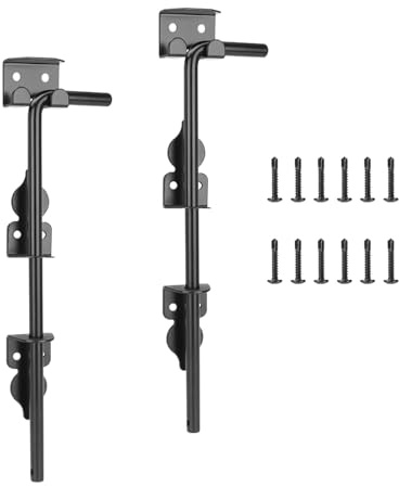 2 pernos de caída de puerta, pernos de caída de puerta resistentes de 12 pulgadas, para puertas de madera, vallas y puertas