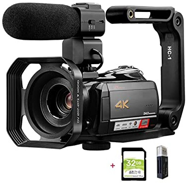 Grabadora de cámara Digital Video Camera 4K Professional For Vlog Recording Live Streaming, AC5 12X Optical Zoom Full HD Blogger Camcorder Vlog Cameras